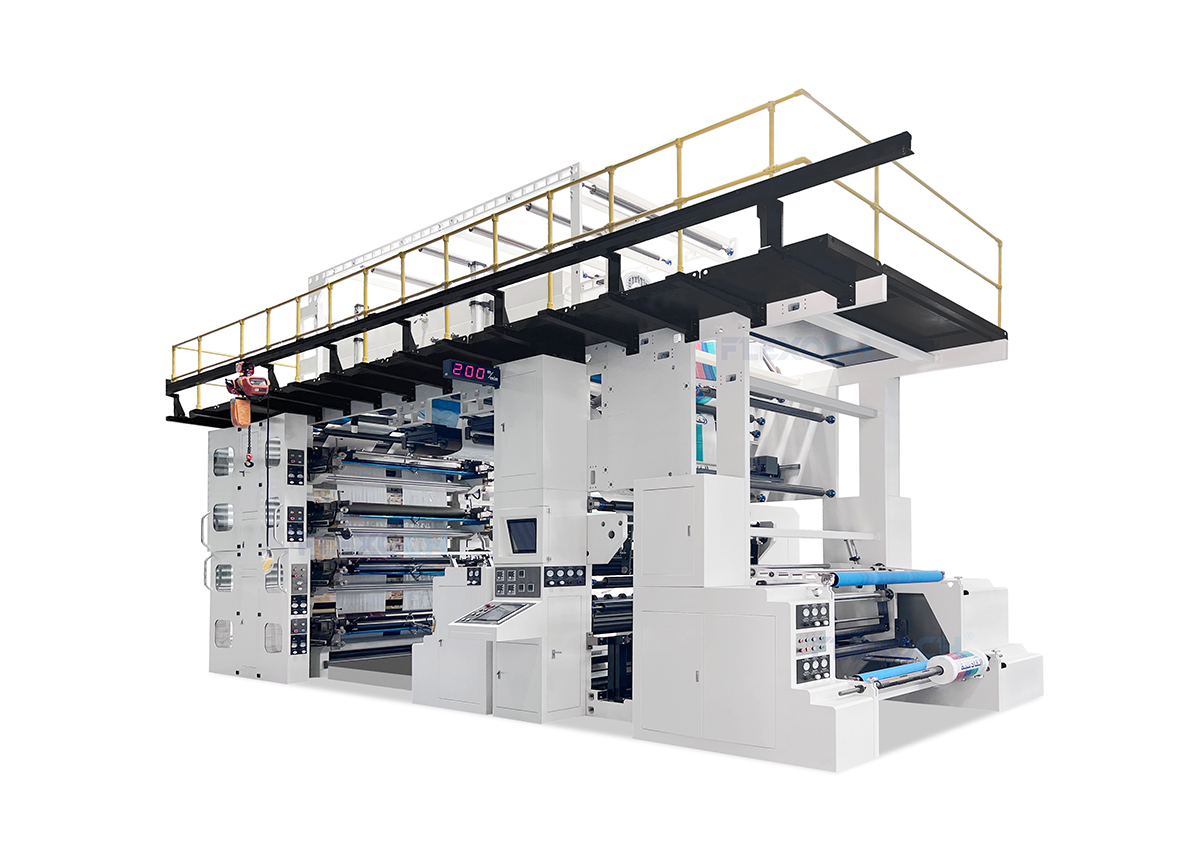 8barevný flexotiskový stroj