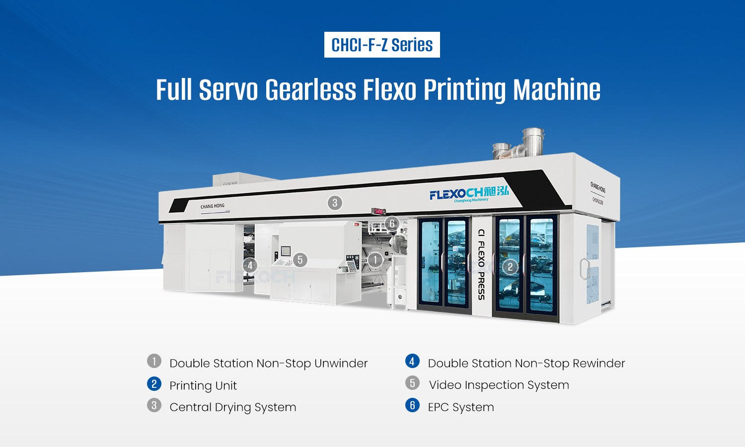 gearless flexographic printing machine  6 Color